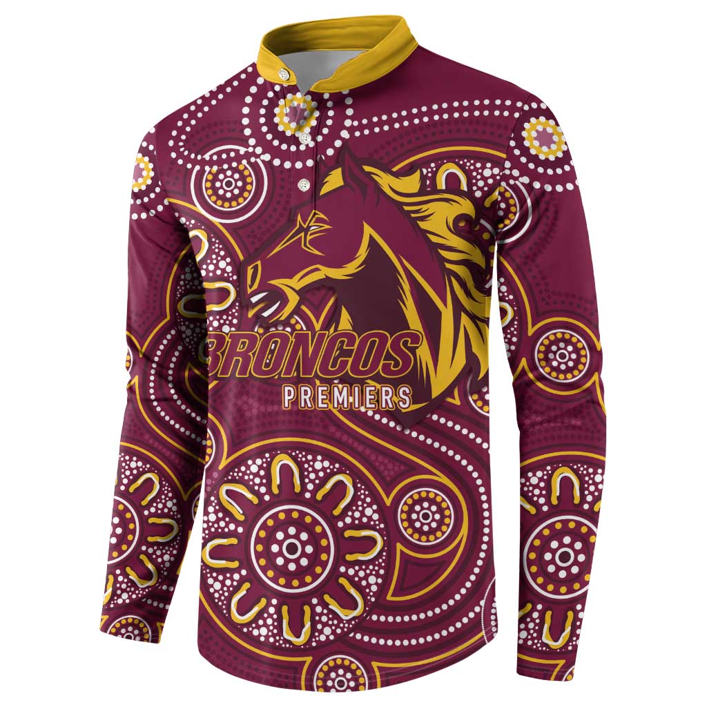 Brisbane Rugby NRL Custom Indigenous Button Sweatshirt The Mighty Broncos - Aussie Hoodie