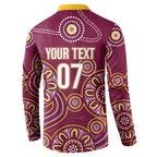 Brisbane Rugby NRL Custom Indigenous Button Sweatshirt The Mighty Broncos - Aussie Hoodie