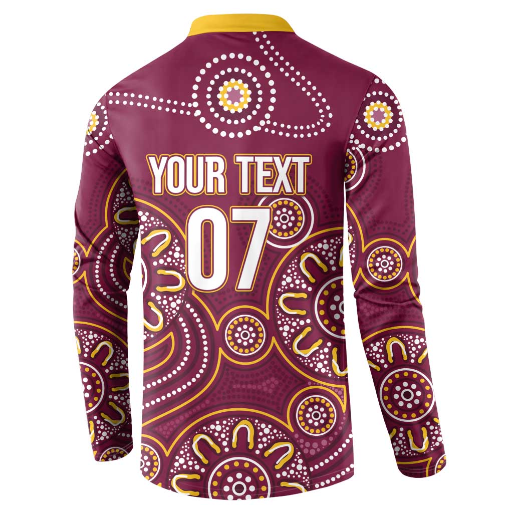Brisbane Rugby NRL Custom Indigenous Button Sweatshirt The Mighty Broncos - Aussie Hoodie