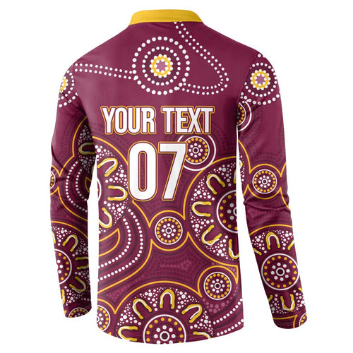 Brisbane Rugby NRL Custom Indigenous Button Sweatshirt The Mighty Broncos - Aussie Hoodie