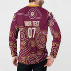 Brisbane Rugby NRL Custom Indigenous Button Sweatshirt The Mighty Broncos - Aussie Hoodie