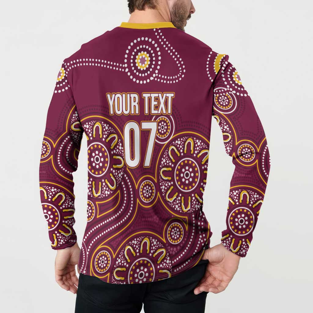 Brisbane Rugby NRL Custom Indigenous Button Sweatshirt The Mighty Broncos - Aussie Hoodie