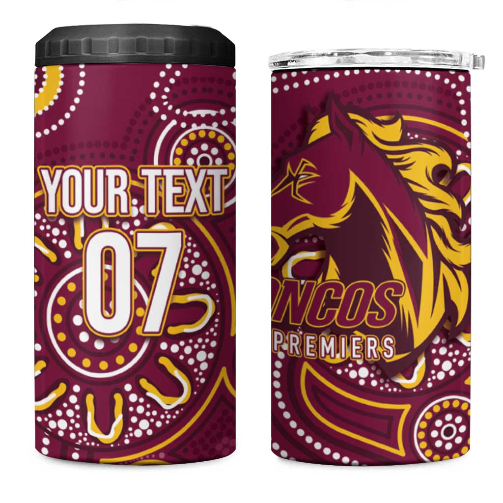 Brisbane Rugby NRL Custom Indigenous 4 in 1 Can Cooler Tumbler The Mighty Broncos - Aussie Hoodie