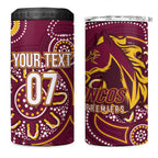 Brisbane Rugby NRL Custom Indigenous 4 in 1 Can Cooler Tumbler The Mighty Broncos - Aussie Hoodie
