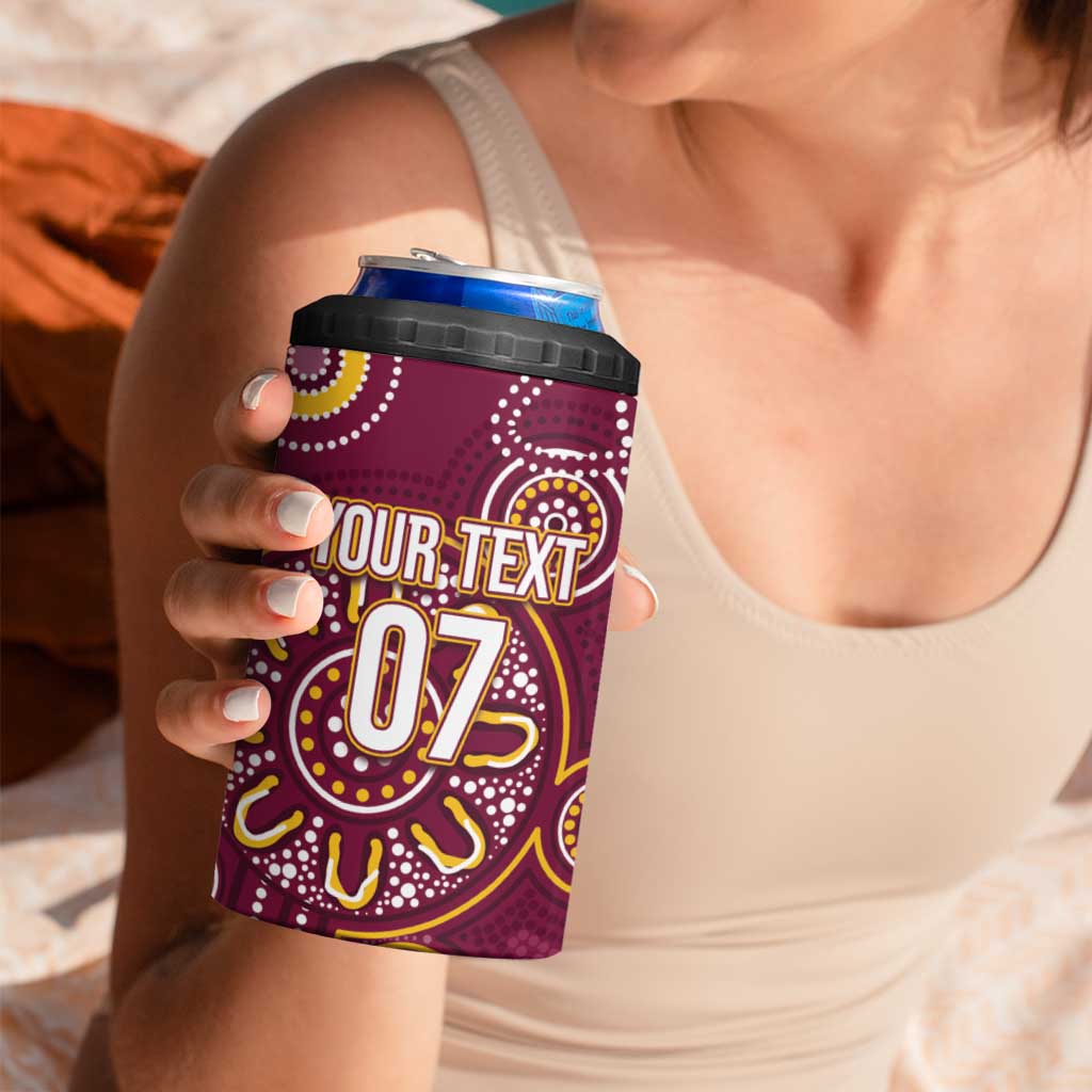 Brisbane Rugby NRL Custom Indigenous 4 in 1 Can Cooler Tumbler The Mighty Broncos - Aussie Hoodie