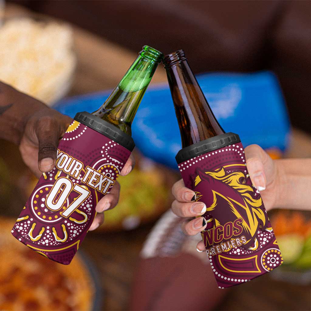 Brisbane Rugby NRL Custom Indigenous 4 in 1 Can Cooler Tumbler The Mighty Broncos - Aussie Hoodie