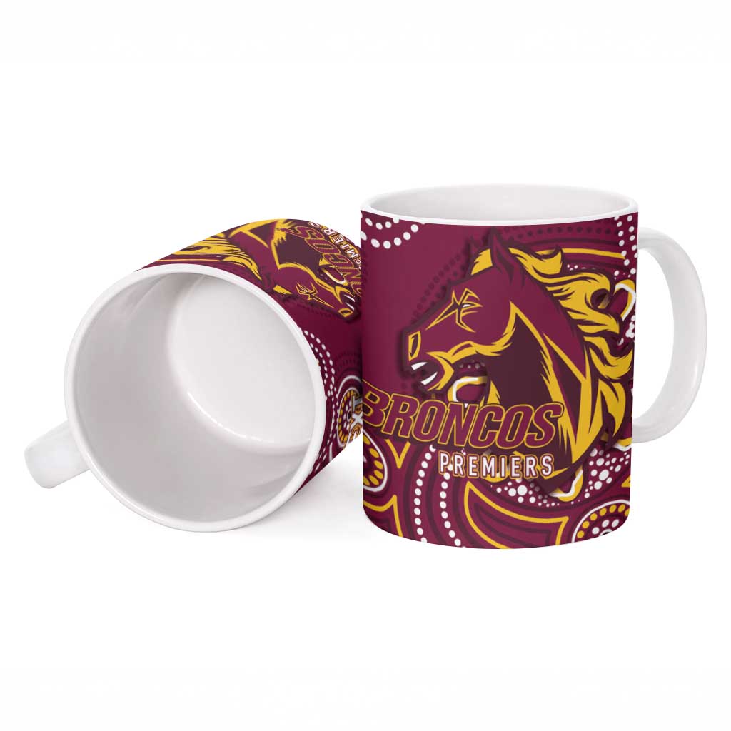 Brisbane Rugby NRL Custom Indigenous Ceramic Mug The Mighty Broncos - Aussie Hoodie