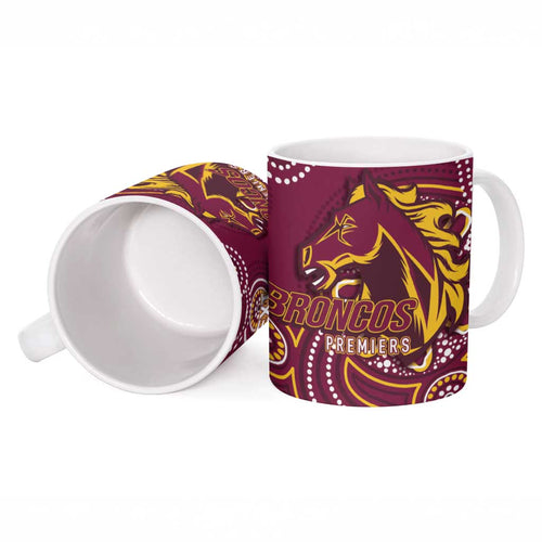 Brisbane Rugby NRL Custom Indigenous Ceramic Mug The Mighty Broncos - Aussie Hoodie