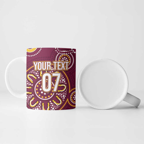 Brisbane Rugby NRL Custom Indigenous Ceramic Mug The Mighty Broncos - Aussie Hoodie