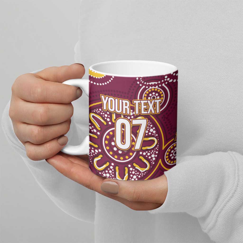 Brisbane Rugby NRL Custom Indigenous Ceramic Mug The Mighty Broncos - Aussie Hoodie