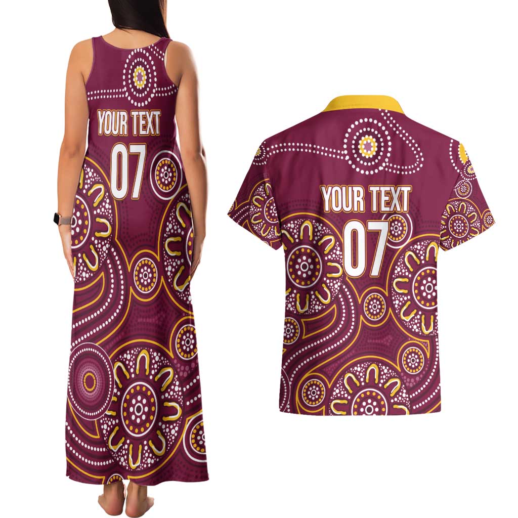Brisbane Rugby NRL Custom Indigenous Couples Matching Tank Maxi Dress and Hawaiian Shirt The Mighty Broncos - Aussie Hoodie