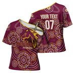 Brisbane Rugby NRL Custom Indigenous Cross Shoulder Shirt The Mighty Broncos - Aussie Hoodie