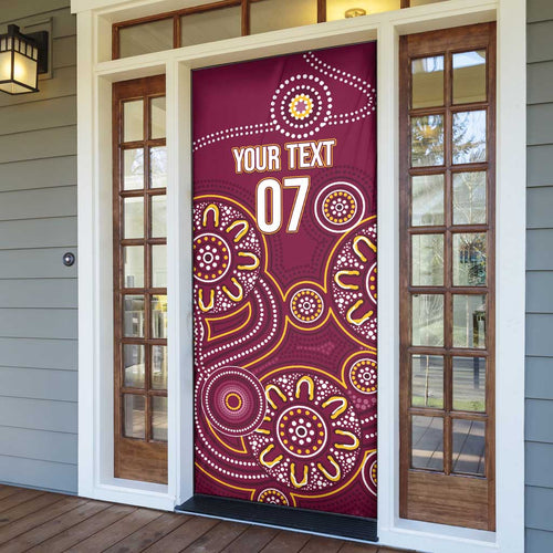 Brisbane Rugby NRL Custom Indigenous Door Cover The Mighty Broncos - Aussie Hoodie