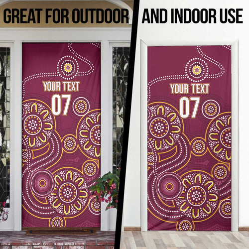 Brisbane Rugby NRL Custom Indigenous Door Cover The Mighty Broncos - Aussie Hoodie