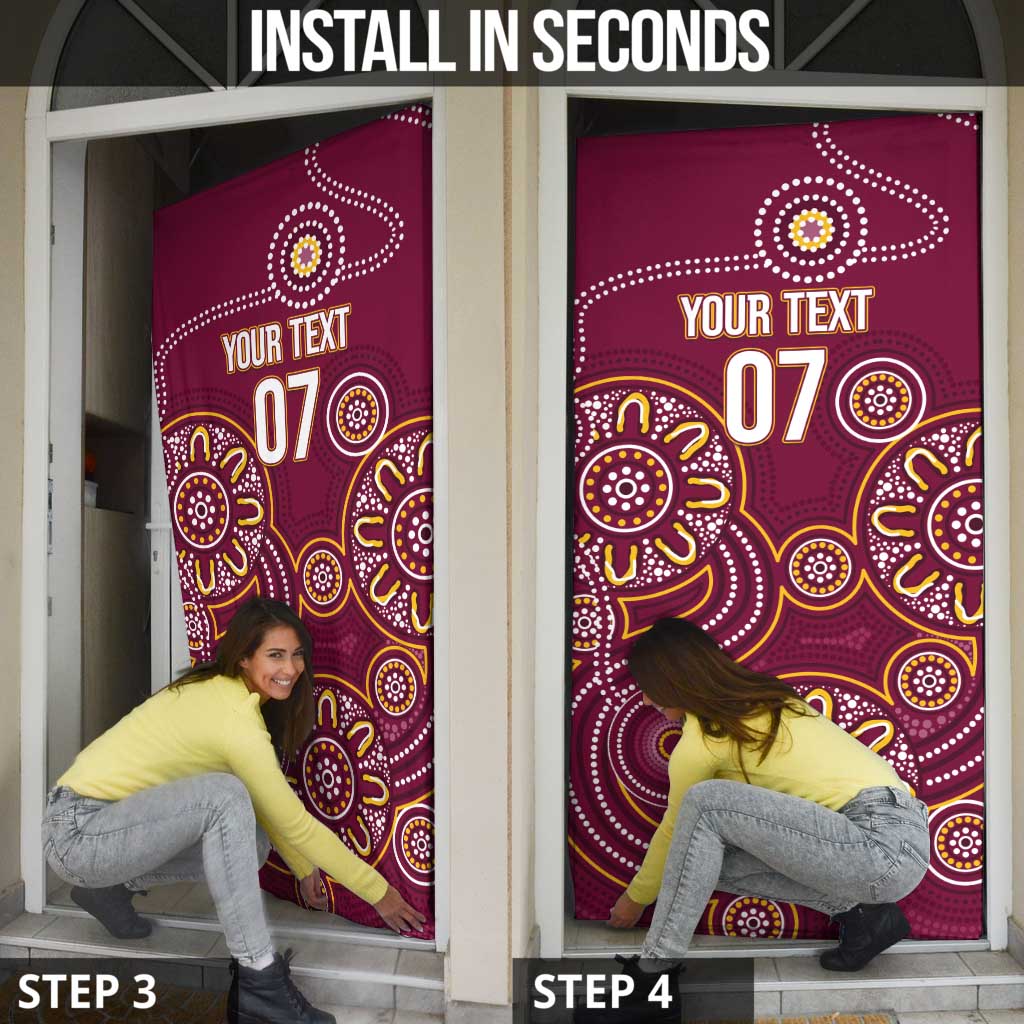 Brisbane Rugby NRL Custom Indigenous Door Cover The Mighty Broncos - Aussie Hoodie