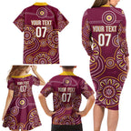 Brisbane Rugby NRL Custom Indigenous Family Matching Long Sleeve Bodycon Dress and Hawaiian Shirt The Mighty Broncos - Aussie Hoodie