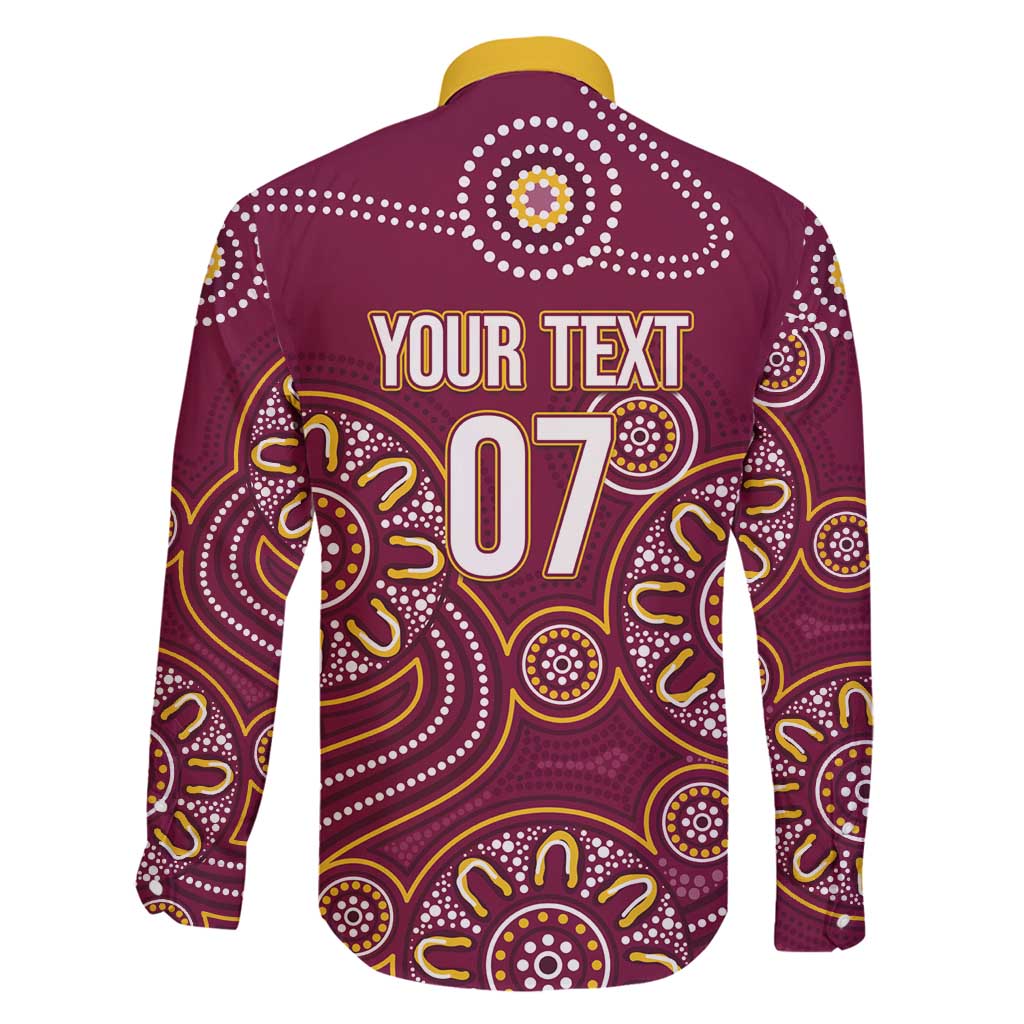 Brisbane Rugby NRL Custom Indigenous Family Matching Long Sleeve Bodycon Dress and Hawaiian Shirt The Mighty Broncos - Aussie Hoodie