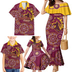 Brisbane Rugby NRL Custom Indigenous Family Matching Mermaid Dress and Hawaiian Shirt The Mighty Broncos - Aussie Hoodie