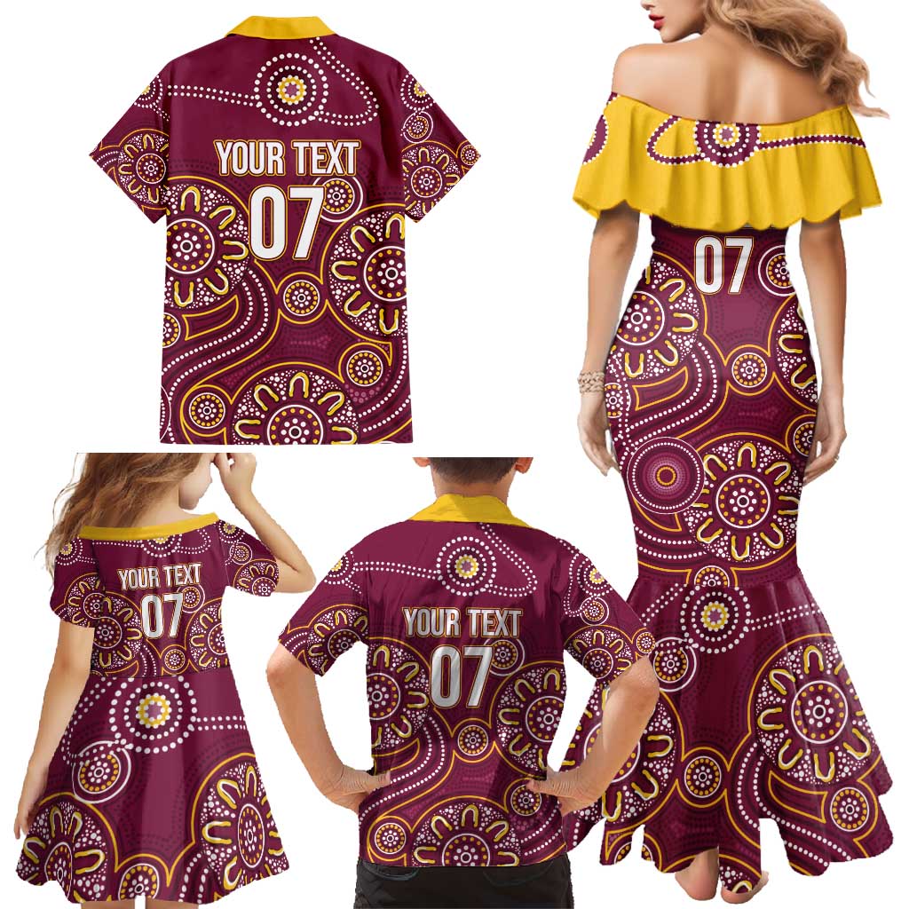 Brisbane Rugby NRL Custom Indigenous Family Matching Mermaid Dress and Hawaiian Shirt The Mighty Broncos - Aussie Hoodie