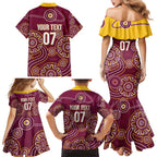 Brisbane Rugby NRL Custom Indigenous Family Matching Mermaid Dress and Hawaiian Shirt The Mighty Broncos - Aussie Hoodie