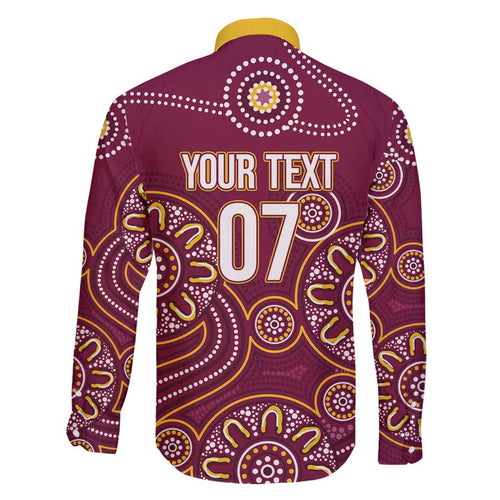 Brisbane Rugby NRL Custom Indigenous Family Matching Mermaid Dress and Hawaiian Shirt The Mighty Broncos - Aussie Hoodie