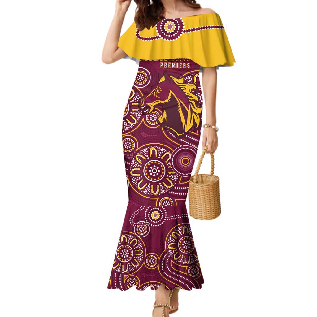 Brisbane Rugby NRL Custom Indigenous Family Matching Mermaid Dress and Hawaiian Shirt The Mighty Broncos - Aussie Hoodie