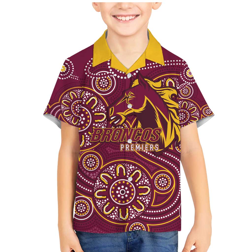 Brisbane Rugby NRL Custom Indigenous Family Matching Mermaid Dress and Hawaiian Shirt The Mighty Broncos - Aussie Hoodie