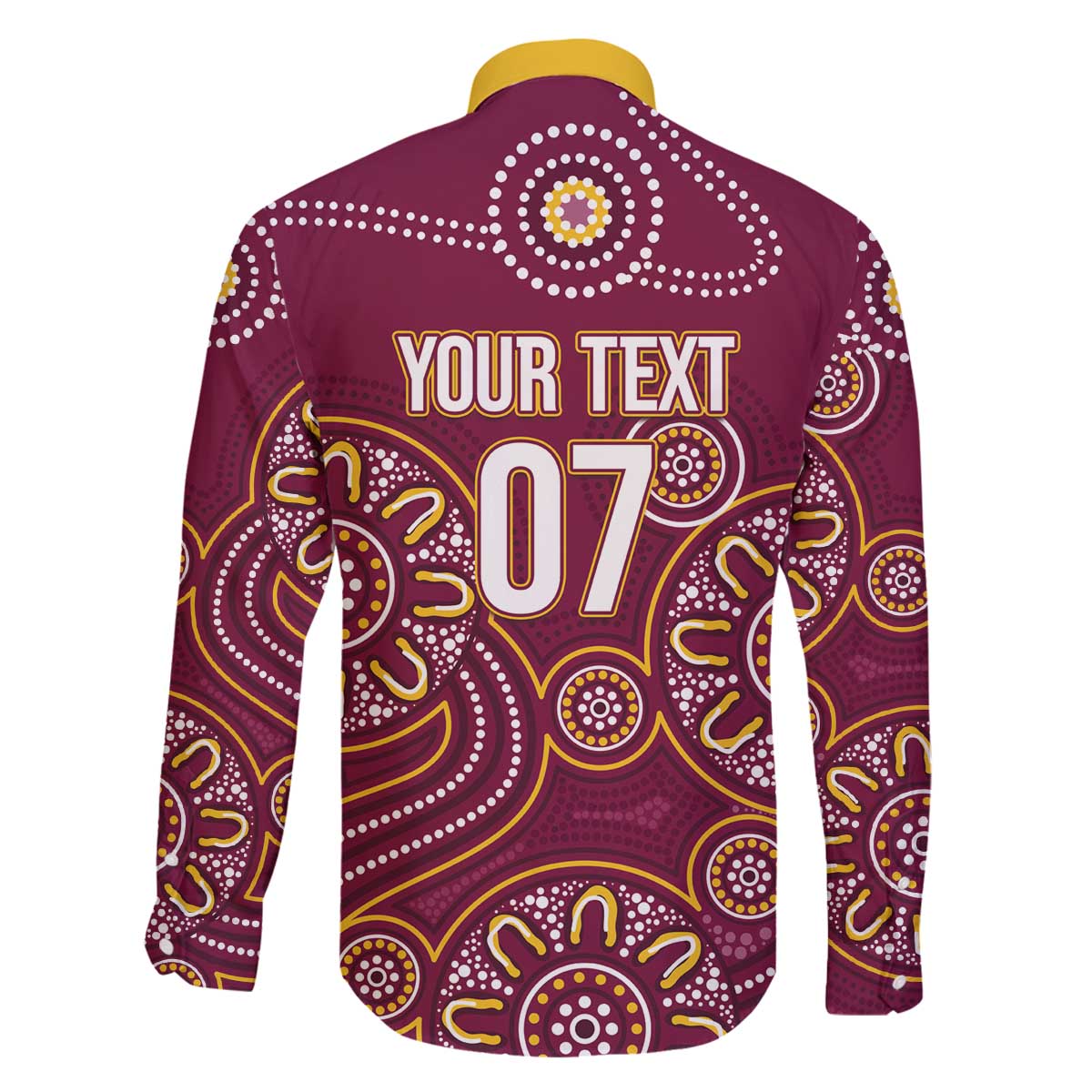 Brisbane Rugby NRL Custom Indigenous Family Matching Off The Shoulder Long Sleeve Dress and Hawaiian Shirt The Mighty Broncos - Aussie Hoodie