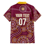 Brisbane Rugby NRL Custom Indigenous Family Matching Off Shoulder Maxi Dress and Hawaiian Shirt The Mighty Broncos - Aussie Hoodie