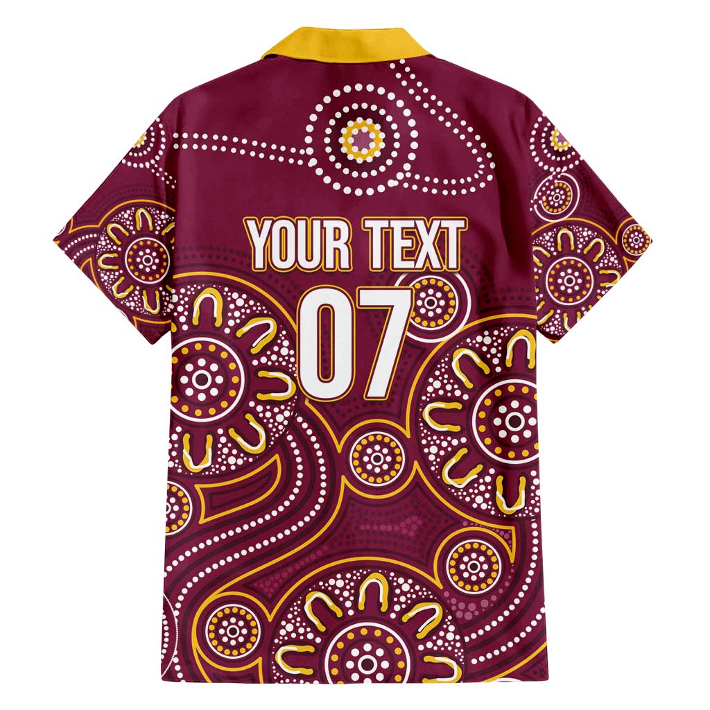Brisbane Rugby NRL Custom Indigenous Family Matching Off Shoulder Maxi Dress and Hawaiian Shirt The Mighty Broncos - Aussie Hoodie