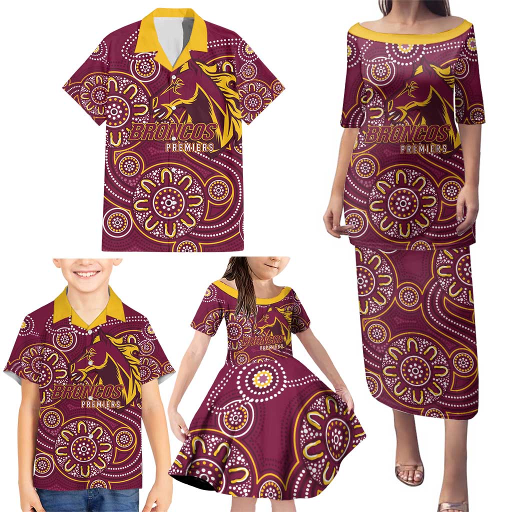 Brisbane Rugby NRL Custom Indigenous Family Matching Puletasi and Hawaiian Shirt The Mighty Broncos - Aussie Hoodie