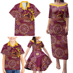 Brisbane Rugby NRL Custom Indigenous Family Matching Puletasi and Hawaiian Shirt The Mighty Broncos - Aussie Hoodie