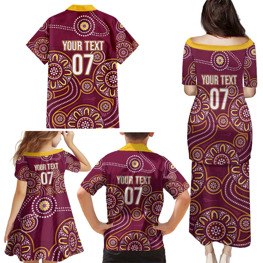 Brisbane Rugby NRL Custom Indigenous Family Matching Puletasi and Hawaiian Shirt The Mighty Broncos - Aussie Hoodie