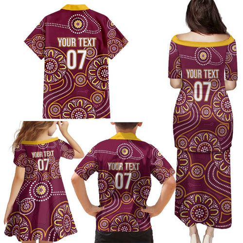 Brisbane Rugby NRL Custom Indigenous Family Matching Puletasi and Hawaiian Shirt The Mighty Broncos - Aussie Hoodie