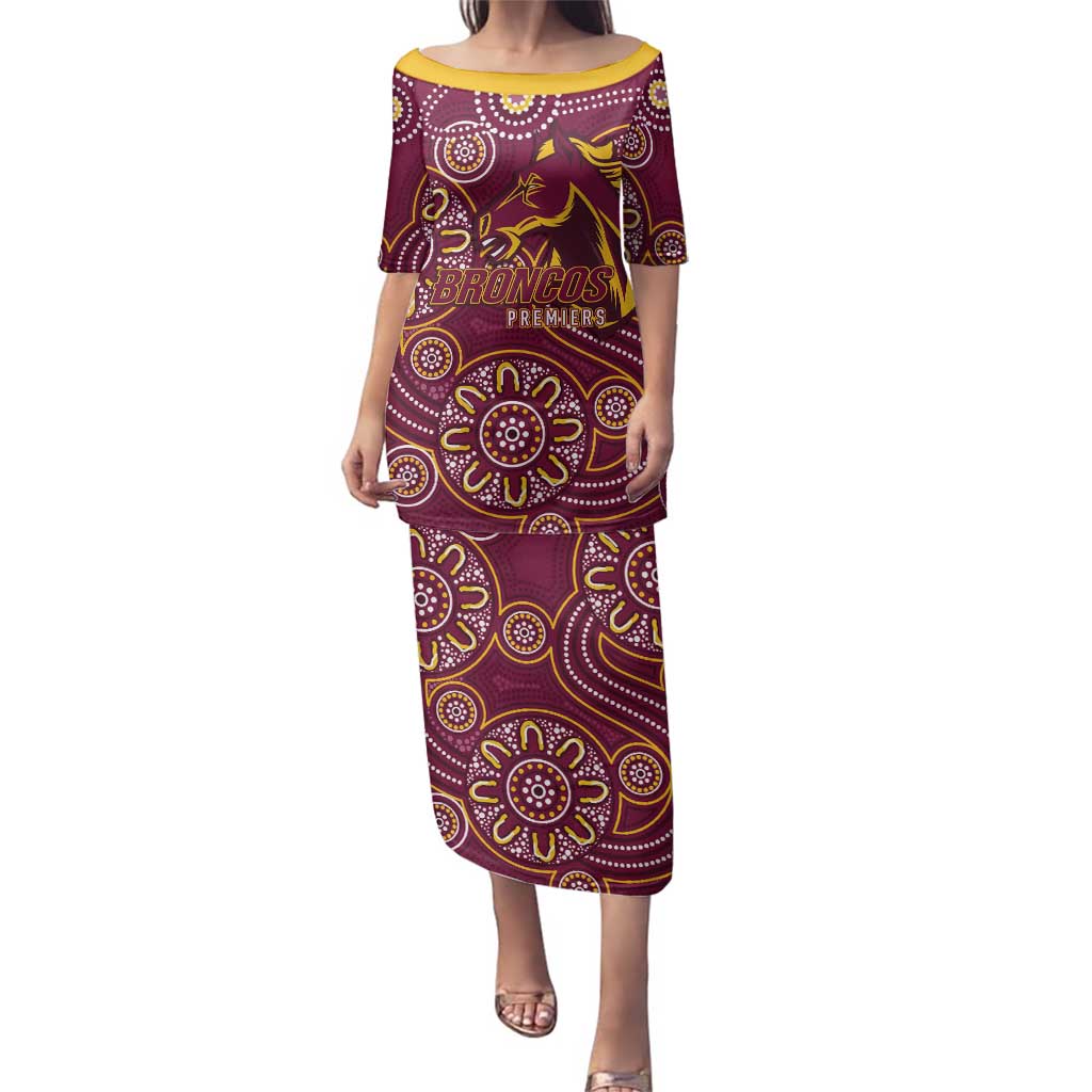 Brisbane Rugby NRL Custom Indigenous Family Matching Puletasi and Hawaiian Shirt The Mighty Broncos - Aussie Hoodie