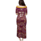 Brisbane Rugby NRL Custom Indigenous Family Matching Puletasi and Hawaiian Shirt The Mighty Broncos - Aussie Hoodie