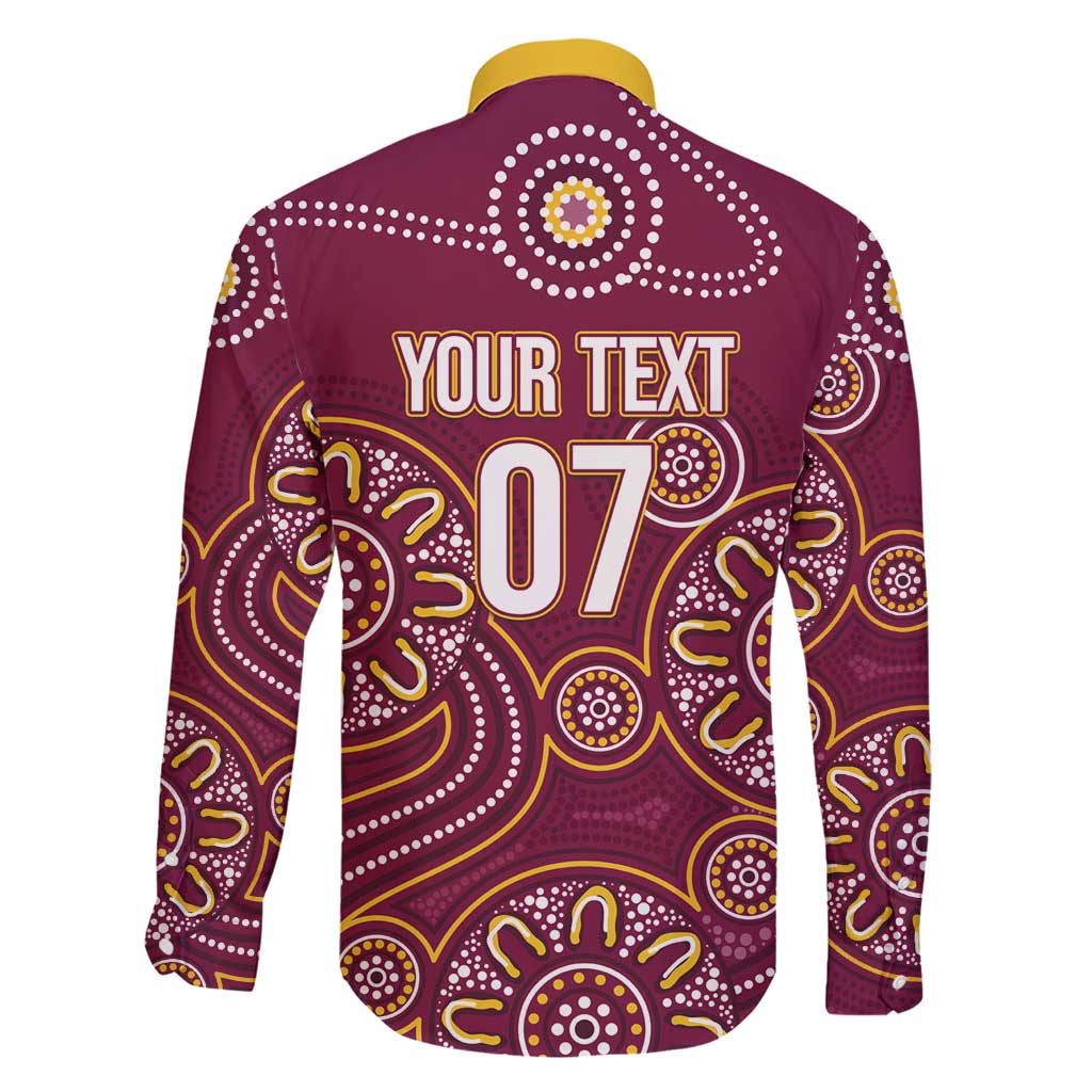 Brisbane Rugby NRL Custom Indigenous Family Matching Short Sleeve Bodycon Dress and Hawaiian Shirt The Mighty Broncos - Aussie Hoodie