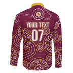 Brisbane Rugby NRL Custom Indigenous Family Matching Short Sleeve Bodycon Dress and Hawaiian Shirt The Mighty Broncos - Aussie Hoodie