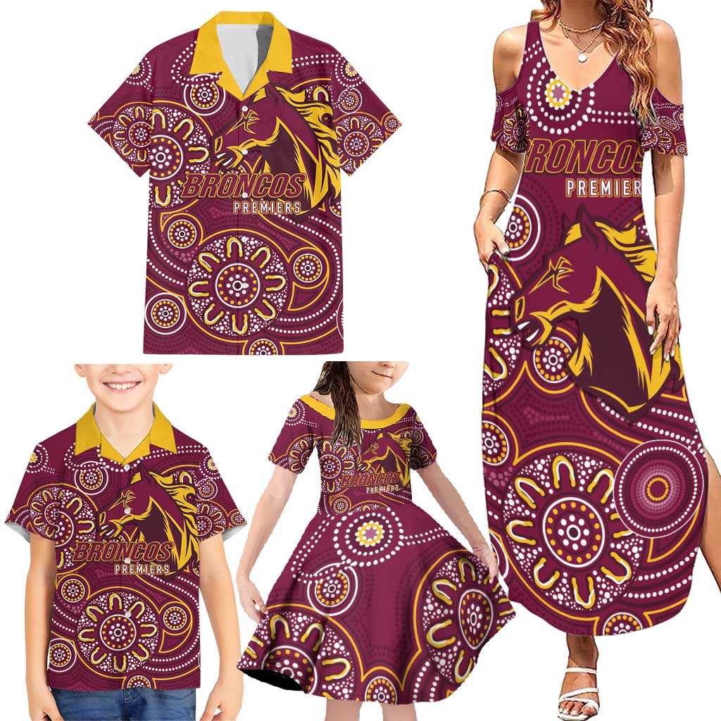 Brisbane Rugby NRL Custom Indigenous Family Matching Summer Maxi Dress and Hawaiian Shirt The Mighty Broncos - Aussie Hoodie