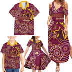 Brisbane Rugby NRL Custom Indigenous Family Matching Summer Maxi Dress and Hawaiian Shirt The Mighty Broncos - Aussie Hoodie