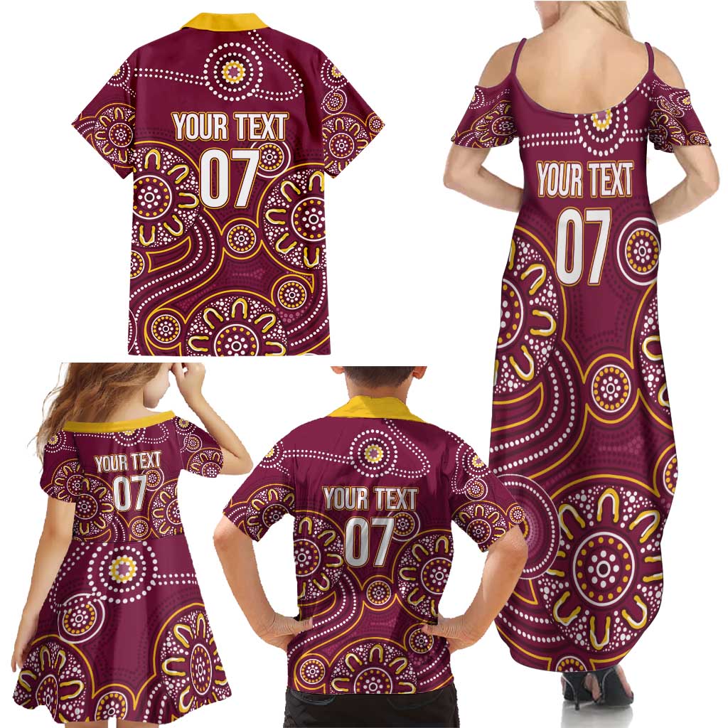 Brisbane Rugby NRL Custom Indigenous Family Matching Summer Maxi Dress and Hawaiian Shirt The Mighty Broncos - Aussie Hoodie