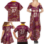 Brisbane Rugby NRL Custom Indigenous Family Matching Summer Maxi Dress and Hawaiian Shirt The Mighty Broncos - Aussie Hoodie
