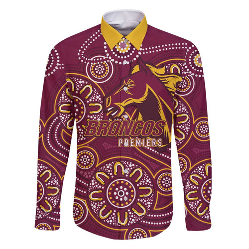 Brisbane Rugby NRL Custom Indigenous Family Matching Summer Maxi Dress and Hawaiian Shirt The Mighty Broncos - Aussie Hoodie
