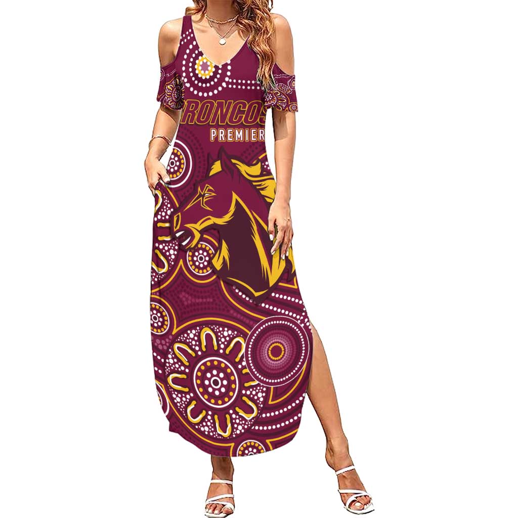 Brisbane Rugby NRL Custom Indigenous Family Matching Summer Maxi Dress and Hawaiian Shirt The Mighty Broncos - Aussie Hoodie