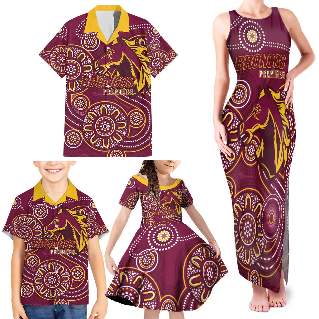 Brisbane Rugby NRL Custom Indigenous Family Matching Tank Maxi Dress and Hawaiian Shirt The Mighty Broncos - Aussie Hoodie
