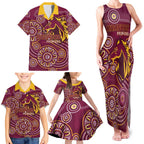 Brisbane Rugby NRL Custom Indigenous Family Matching Tank Maxi Dress and Hawaiian Shirt The Mighty Broncos - Aussie Hoodie