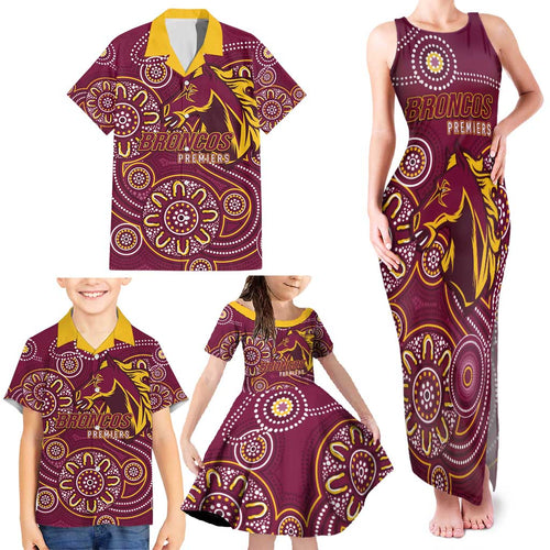 Brisbane Rugby NRL Custom Indigenous Family Matching Tank Maxi Dress and Hawaiian Shirt The Mighty Broncos - Aussie Hoodie