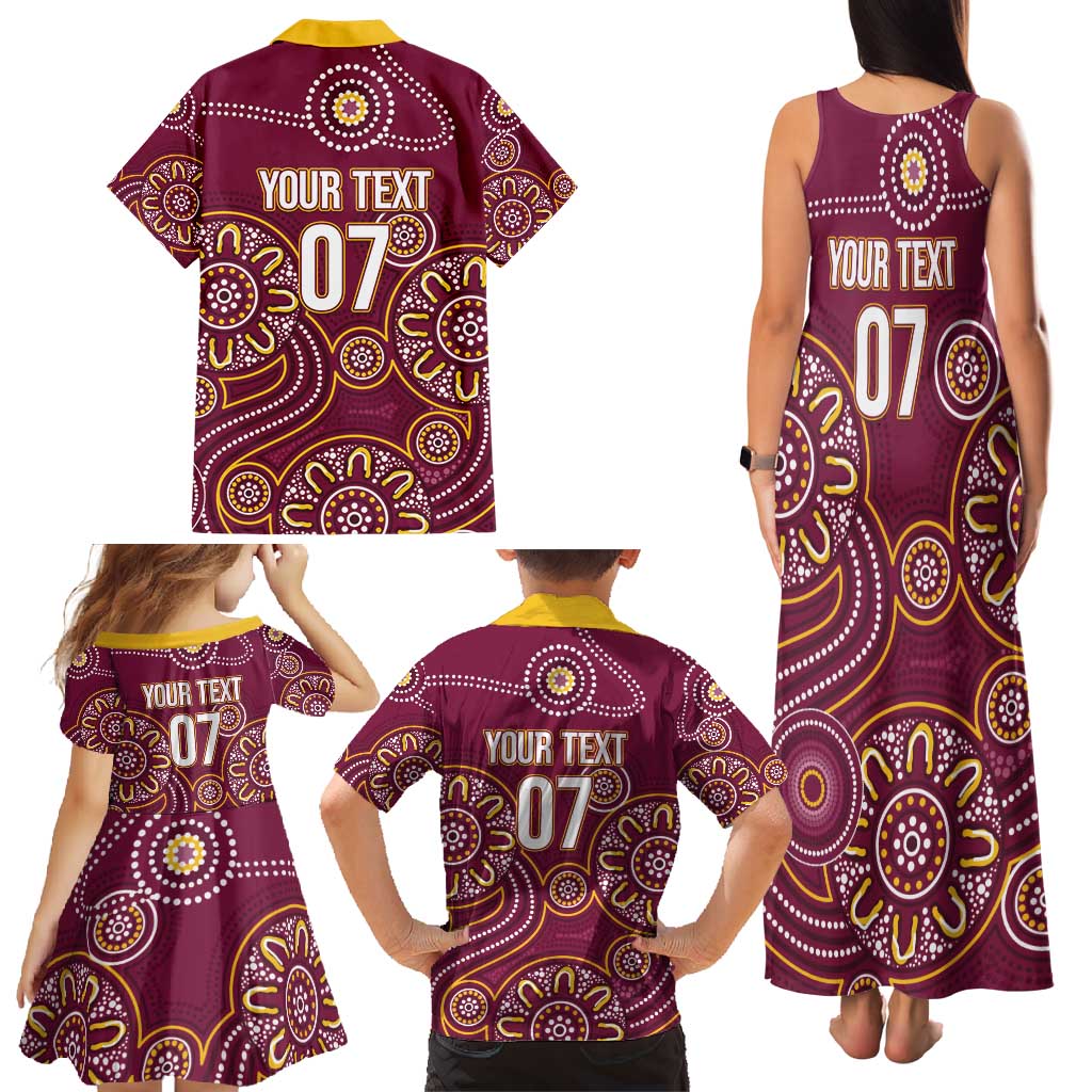 Brisbane Rugby NRL Custom Indigenous Family Matching Tank Maxi Dress and Hawaiian Shirt The Mighty Broncos - Aussie Hoodie