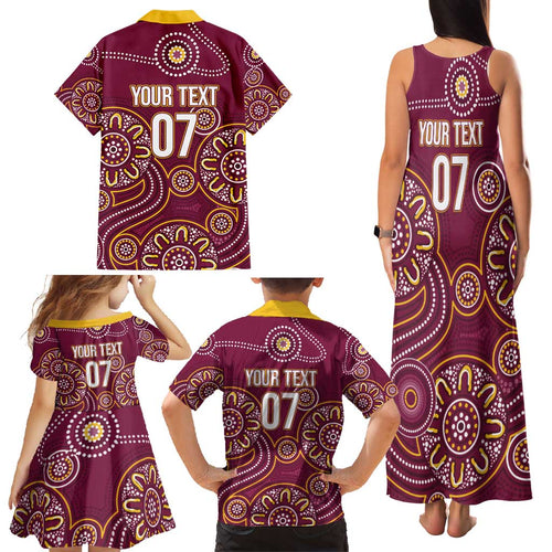 Brisbane Rugby NRL Custom Indigenous Family Matching Tank Maxi Dress and Hawaiian Shirt The Mighty Broncos - Aussie Hoodie