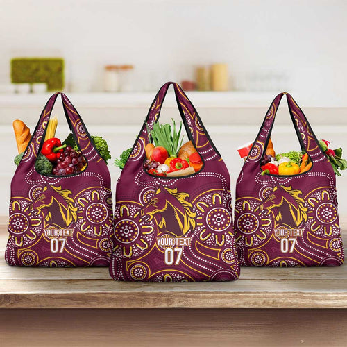 Brisbane Rugby NRL Custom Indigenous Grocery Bag The Mighty Broncos - Aussie Hoodie